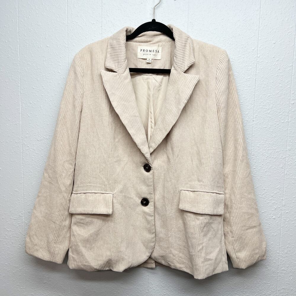 Promesa Corduroy Womens Y2K Inspired Blazer Jacket Small Light Academia Career